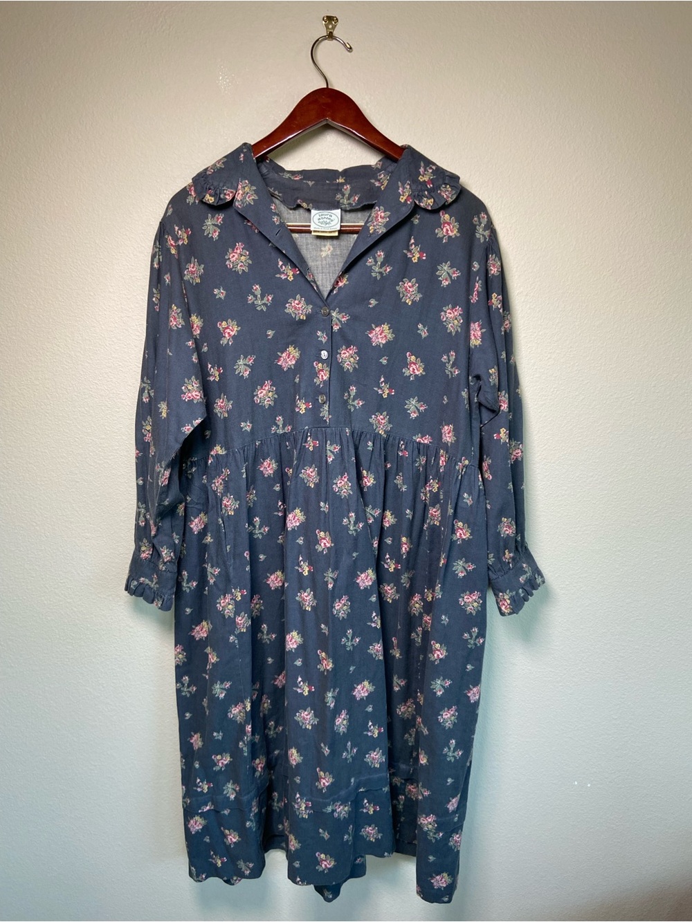 Vintage Laura Ashley Prairie Wool Blend Dress